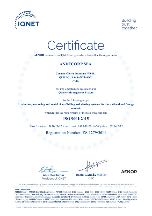 Certificado AENOR